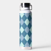 Blauw Argyle Vintage Patroon Waterfles (Achterkant)