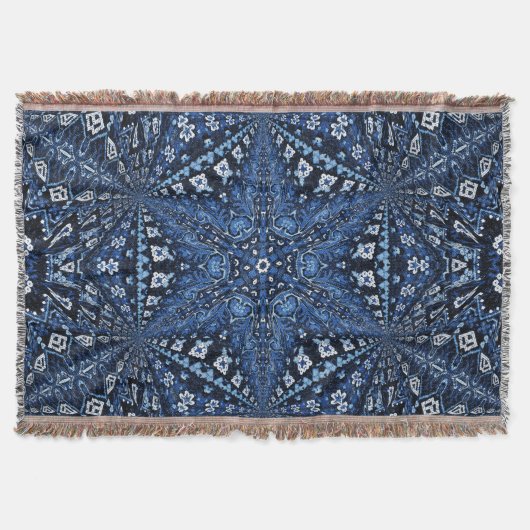 Blauw Armeens Sterontwerp Deken (Voorkant)