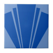 Blauw Art Deco Design Tegeltje (Voorkant)