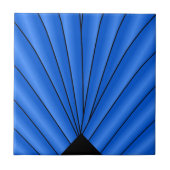Blauw Art Deco Design Tegeltje (Voorkant)