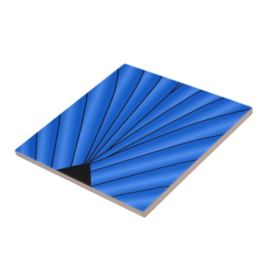 Blauw Art Deco Design Tegeltje (Zijkant)