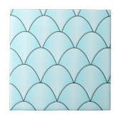 Blauw Art Deco Design Tegeltje (Voorkant)