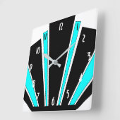 Blauw Art Deco Design Vierkante Klok (Hoek)