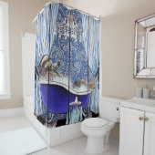 Blauw art Lover Gift - Cute, Funny Gift Douchegordijn (In situ)