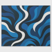 Blauw artistiek inpakpapier (Vlak)