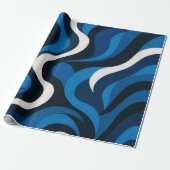 Blauw artistiek inpakpapier (Uitgerold)