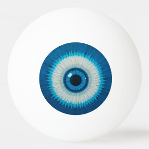 Blauw artistiek oog van de boze design pingpongbal