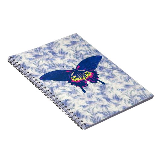 Blauw Artsy Butterfly  Style Spiral Notitieboek (Rechterzijde)