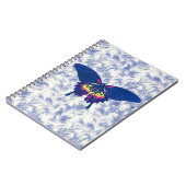 Blauw Artsy Butterfly  Style Spiral Notitieboek (Linkerzijde)