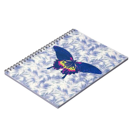 Blauw Artsy Butterfly  Style Spiral Notitieboek (Linkerzijde)