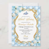 Blauw Assepoester Glas Schoen Prinses Zoet Zestien Kaart (Voorkant)