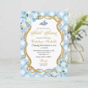 Blauw Assepoester Glas Schoen Prinses Zoet Zestien Kaart