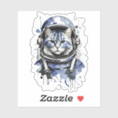 Blauw astronaut kat spetter ontwerp sticker (Vel)