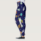 Blauw astronaut patroon leggings (Links)