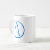Blauw atheïst A Koffiemok (Voorkant links)