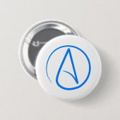 Blauw atheïst A Ronde Button 5,7 Cm (Voorkant /achterkant)