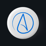 Blauw atheïst A Ronde Button 5,7 Cm<br><div class="desc">Blauwe Atheïst A kleding en geschenken</div>