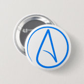 Blauw atheïst A Ronde Button 5,7 Cm (Voorkant /achterkant)