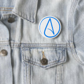 Blauw atheïst A Ronde Button 5,7 Cm (In situ)