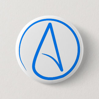 Blauw atheïst A Ronde Button 5,7 Cm