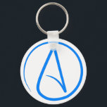 Blauw atheïst A Sleutelhanger<br><div class="desc">Blauwe Atheïst A kleding en geschenken</div>