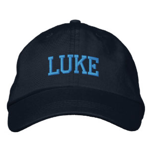 Blauw atletisch blok monogram aangepaste naam geborduurde pet