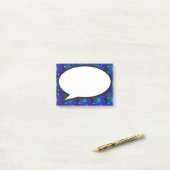Blauw Atoomstructuur Spreekballon Wetenschap Post-it® Notes (Op bureau)