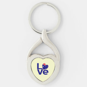 Blauw Australië LIEFDE Vlag Sleutelhanger