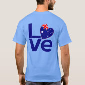 Blauw Australië LIEFDE Vlag T-shirt (Achterkant)