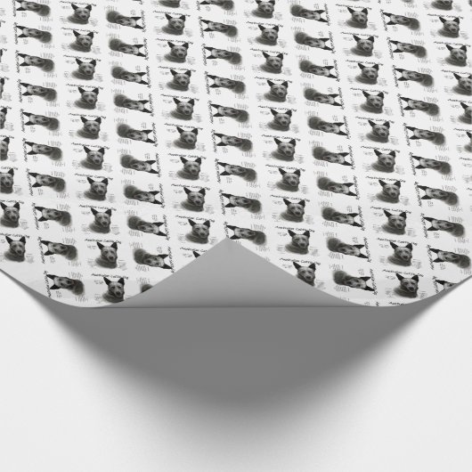 Blauw Australisch vee Hond Geschiedenis Cadeaupapier (Hoek)