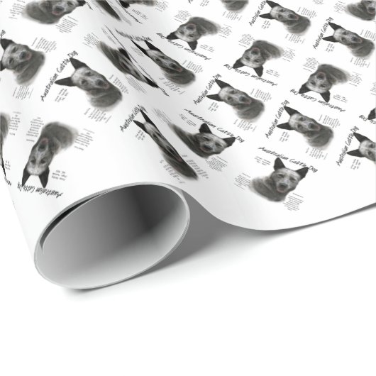 Blauw Australisch vee Hond Geschiedenis Cadeaupapier (Rol Hoek)