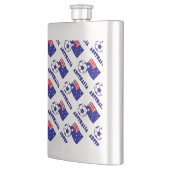 Blauw Australisch Voetbal en vlag Heupfles (Links)
