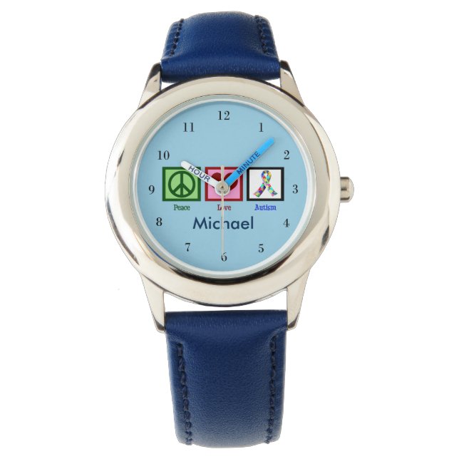 Blauw Autisme Aangepast Kinder Horloge (Voorkant)