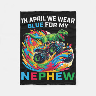Blauw Autisme Bewustzijn Neef T Rex Monstertruck D Fleece Deken