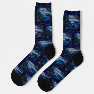 blauw auto patroon sokken