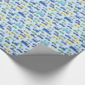 blauw autopatroon - afbeelding van auto ' s cadeaupapier (Hoek)