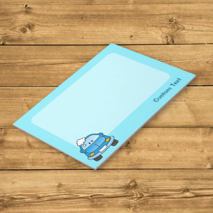 Blauw autowagen met bubbels notitieblok