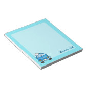 Blauw autowagen met bubbels notitieblok (Schuin)