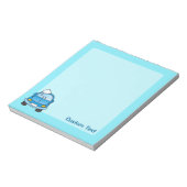 Blauw autowagen met bubbels notitieblok (Linkerzijde)