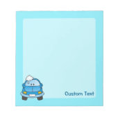 Blauw autowagen met bubbels notitieblok (Voorkant)