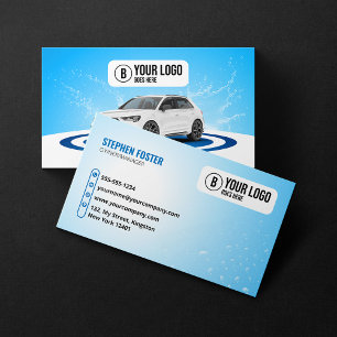 Blauw Autowas Autodetailing Autoreiniging Wassen Visitekaartje