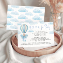 Blauw Avontuur Luchtballon Boek Voor Baby Shower