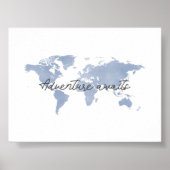 Blauw avontuur wacht op landschapsprint poster (Voorkant)