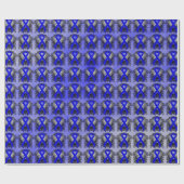 Blauw Awareness Ribbon met Wings Cadeaupapier (Vlak)