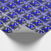 Blauw Awareness Ribbon met Wings Cadeaupapier (Hoek)