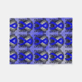 Blauw Awareness Ribbon met Wings Fleece Deken (Voorkant (Horizontaal))