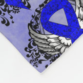 Blauw Awareness Ribbon met Wings Fleece Deken (Hoek)