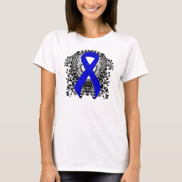 Blauw Awareness Ribbon met Wings T-shirt