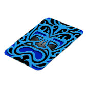 Blauw Azteeks Masker Magneet (Linkerzijde)