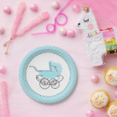 blauw Baby Baby shower papier Bord (Feest)